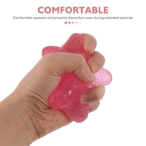 2pcs Hand Grip Exercise Ball - Finger Exerciser Star - Hand Grip Squeeze Star for Strength, Stress & Recovery, Muscle Training, Sports Rock Climbing Pink - color: Pink