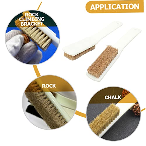Veemoon 2pcs Boars Hair Walnut Stone Cleaning Brush for Outdoor Climbing Dry Scrub Brush Body