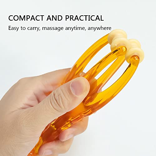 2 Pack Finger Massager,Finger Roller,Handheld Finger Massage Tool for Blood Circulation and Stress Relief,Plastic Double Rubber Roller Massager (with Steel Ball)