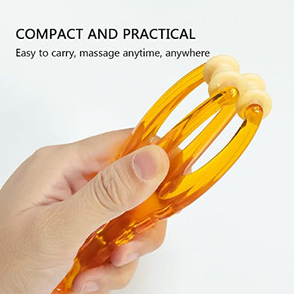 2 Pack Finger Massager,Finger Roller,Handheld Finger Massage Tool for Blood Circulation and Stress Relief,Plastic Double Rubber Roller Massager (with Steel Ball)