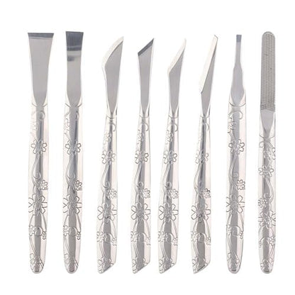 8Pcs Ingrown Toenail Removal Kit, Stainless Steel Pedicure Kit, Pedicure Knife Dead Skin Removal, Ingrown Toenail Treatment Tool Set with A PU Leather Box