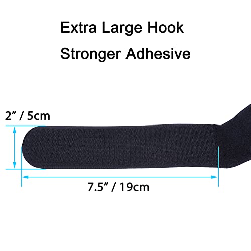 Wisdompro Extra Large 4 Pack 2x60" Hook and Loop Tie Down Straps Heavy Duty | Durable Nylon, Reusable, Long, Wide, Black, Functional, Adjustable Fastening Cinch Strap Cable Cord for Home, Office, Outdoor - size: Extra Large 4 Pack, 2 x 60 Inch