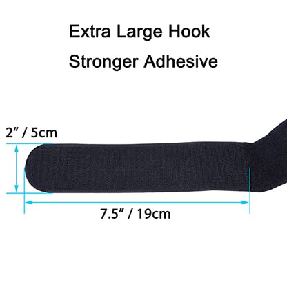 Wisdompro Extra Large 4 Pack 2x60" Hook and Loop Tie Down Straps Heavy Duty | Durable Nylon, Reusable, Long, Wide, Black, Functional, Adjustable Fastening Cinch Strap Cable Cord for Home, Office, Outdoor - size: Extra Large 4 Pack, 2 x 60 Inch