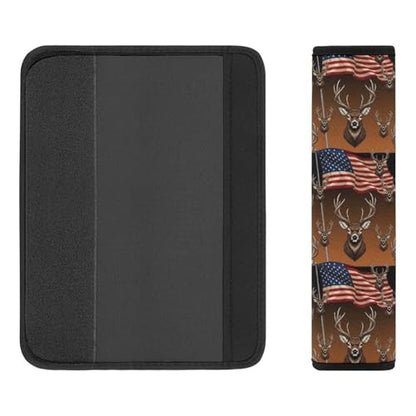 2 Pack American Flag Hunting Deer Car Seat Belt Pad Soft Padded Seat Belt Cushion for Child, Stroller Pushchair High Chair, Shock Absorption - color: Pattern 661