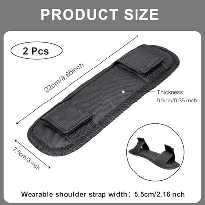 2 Pack Shoulder Strap Pads, Soft Vest Shoulder Strap Pads, Wearable 2.1’ Wide Shoulder Pad for Bag Strap, Universal Replacement (Black)
