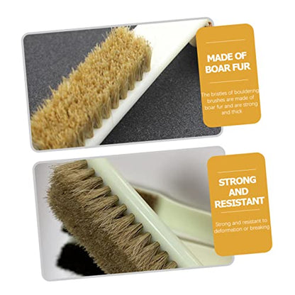 Sosoport 2Pcs Climbing Brush Set Sturdy Handle and Thick Boar Hair Bristles for Bouldering and Rock Cleaning Outdoor Sports Cleaning Tool
