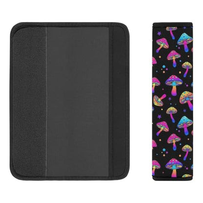 2 Pack Universal Soft and Comfortable Car Seat Belt Pad for Girls and Boys, Stroller Pushchair High Chair, Mushrooms Magic Rainbow Shoulder Protector - color: Pattern 1273
