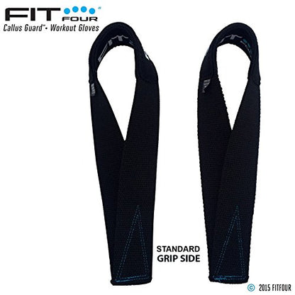 Black Lifting Strap with Wrist Support for Weightlifting | Silicone Grip | Reversible
