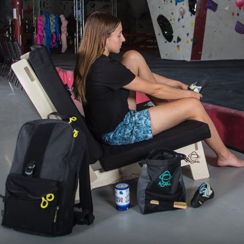 Asana Crash Pad Couch - Dual Density Foam Bouldering Pad & Birch Wood Frame - Ideal for Climbing Facilities, Van Life, Home Woodies - Chair Frame & Mat Made in The USA - style: Frame + Pad