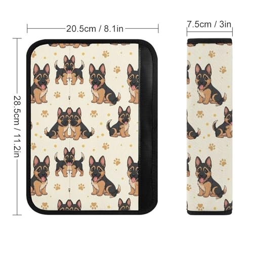 1 Pair Universal Fit Seat Belt Cover for Elderly Support, Most Cars, German Shepherd Art Seat Belt Cushion, Neck and Shoulder Support - color: Pattern 950