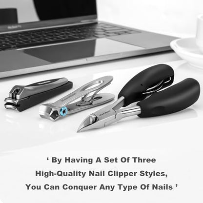 420J2 Stainless Steel Nail Clipper Set for Thick Nails with Nail File