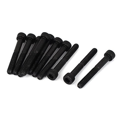 uxcell M5x40mm 12.9 Alloy Steel Hex Socket Screws Partially Threaded Bolt Black 10Pcs - size: M5x40mm