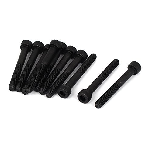 uxcell M5x40mm 12.9 Alloy Steel Hex Socket Screws Partially Threaded Bolt Black 10Pcs - size: M5x40mm
