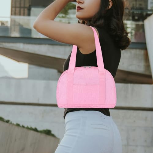Mini Gym Bag for Women Girls, 12 inch Small Gym Tote, Lightweight Small Carry On Duffle Bag for Travel Sports - color: Pink