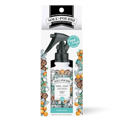Sole-Pourri Shoe Deodorizer + Foot Spray,3.4 Fl Oz,Up to 150 Uses,Funk-Fighting Odor Freshener with Essential Oils,for Smelly Shoes,Feet & Gym Bags,Citrus & Mint Scent,(Pack of 2) - size: 1 Ounce (Pack of 2), style: Citrus Mint