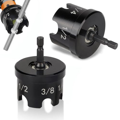 Nut Runner Drill Attachment, Nut Running Tool for Quick Removal of Nuts and Bolts, Fits 1/4", 3/8", 1/2" Threaded Rods for Conduit Racks & Strut Systems (2)