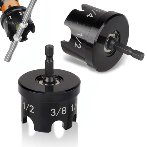 Nut Runner Drill Attachment, Nut Running Tool for Quick Removal of Nuts and Bolts, Fits 1/4", 3/8", 1/2" Threaded Rods for Conduit Racks & Strut Systems (2)