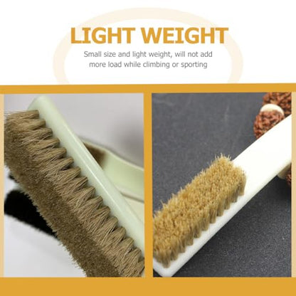 SEWACC 2pcs Rock Cleaning Brush for Climbing with Stiff Boar Bristles and Sturdy Handle, Outdoor Sports Chalk and Stone Cleaning Tool for Bouldering and Rock Holds