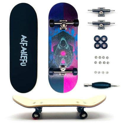 Pro Fingerboard 32mm Wooden Board Professional Finger Skateboard Trucks CNC Wheels with Bearings (Death)