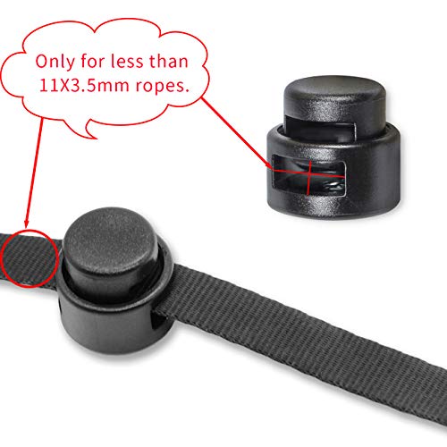 DYZD Single Hole Cord Lock Toggle Stopper Plastic Spring Rope End (20 PCS) - size: 20 Petite