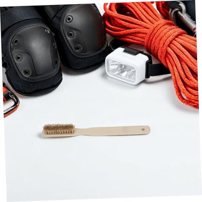 Rock Climbing Chalk Brush with Thick Boar Bristle, Portable Wood Handle Bouldering Brush for Indoor and Outdoor Climbing Grip Maintenance