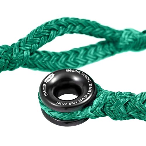 Pelican Rope 3/4" - 12 FT - Green Adjustable Rigging Block Sling with Aluminum Ring - 20,000 LBS MBS / 2,000 LBS WLL, 12 Strand, Polyester, Arborist Sling, Tree Climbing Gear - Single-Head - style: Single-Head | 3/4" – 12 FT