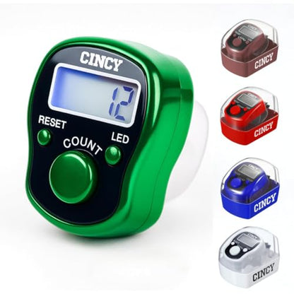 CINCY Clicker Counter with LED for Day & Night Use - Instant Reset, Accurate & Quiet, Long Battery Life - for People, Laps, Pitch, Golf, Baseball, Fish Counting, for Prayer, Everyday Prayer – 1 Pack - color: Green