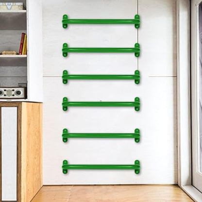 13'' Green Playground Handles Safety Grab Bar Indoor & Outdoor 2pcs | Heavy Duty Solid Metal, Smooth Glossy Powder Coated, Comfy Secure Handle Bar, Playset Playhouse Climbing Frame Jungle Gym - color: Green - A