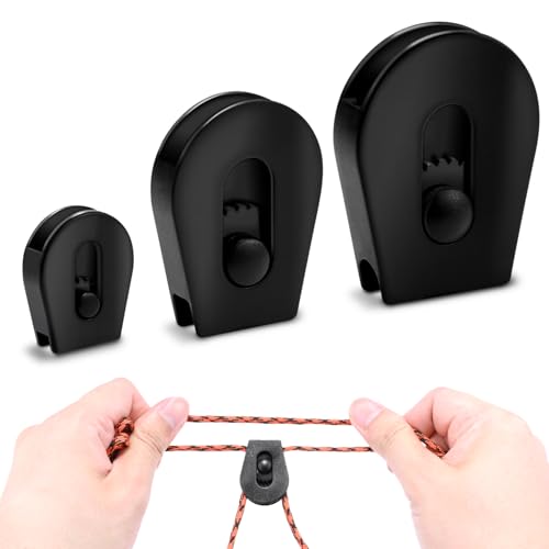 12pcs Plastic Wheeled Cord Lock for Drawstring, Pet Bungee E Collar Strap Lock Replacment Shoelace Wheel Cord Clamp Toggle Slider Stopper Outdoor Backpack Sweatpant Supboard Strap Tightener(3 Sizes) - color: Assorted Sizes 12pcs
