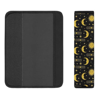 Soft Padded Car Seat Straps Shoulder Pads for Elderly Support, All Vehicles, 1 Pair Sun Moon Celestial Shoulder Protector Anti-Slip Pad - color: Pattern 933