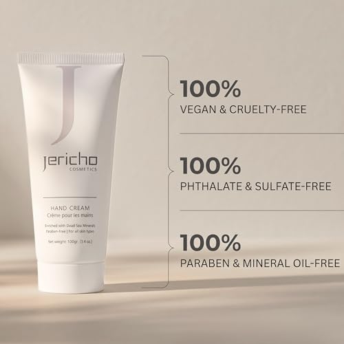 Jericho Cosmetics Hand Cream – Moisturizing & Nourishing with Aloe, Olive Oil & Dead Sea Salts – Hydrating Formula with Witch Hazel & Vitamin E – Non-Greasy, 3.4 oz - 3 Pack - style: 3 Pack