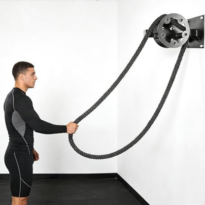 Resistance Trainer Machine, TANBOXMMA Wall-Mount Pulley Rope Trainer with 3-Level Adjustable Resistance Training Machine for Upper Body Workout at Home - style: Replacement Rope