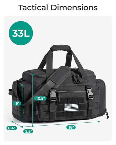 BAGSMART 4-IN-1 Gym Bag for Women Men, TSA Duffle Bag for Travel | With Shoe Compartment & Wet Pocket, 22L/30L/38L Tactical Backpack with 40oz Water Bottle Holder, Lightweight, Water-resistant - color: Olive Drab