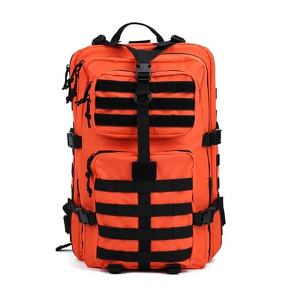 REEBOW GEAR Military Tactical Backpack for Men Large Army 3 Day Assault Pack Molle Hiking Daypack Bag (Orange-black) - color: Orange-black