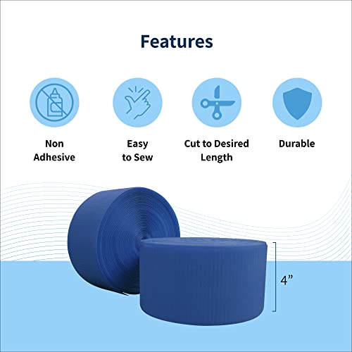 Envirolite Hook Fastener | 4" Wide, 42' Long | Gymnastics and Cheer Mat Tape | Nylon Hook for Carpet Bonded Foam Seams - Blue - style: Blue