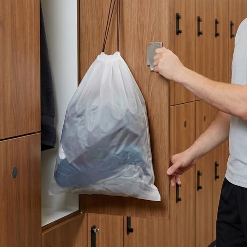 HAKZEON 100 PCS 14x18 Inch Clear Plastic Drawstring Bags, Portable Translucent Shoes Storage Organizers Pouch with Rope, Thickness 2 Mil Travel Bags for Sneakers, Dress Shoes, Slippers, Sandals - size: 14x18 IN 100 PCS