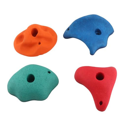 Climbing Holds Colorful Resin Fiber Diverse Shapes for Childrens Rock Wall, 5-Pack Set for Outdoor Play