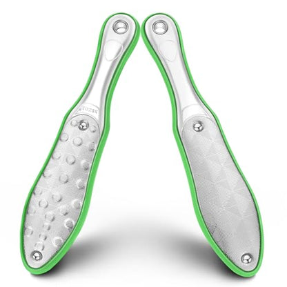 BEZOX Foot Scrubber for Dead Skin(1PCS) - Double Sided Feet File Callus Remover, Heavy Duty Stainless Steel Heel Scraper, Cracked Heel Repair - Green - style: Green