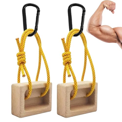Hangboard Rock Climbing 1 Pair Wooden Fingerboard Trainer | Fingerboard Climbing for Climbers Tree Hand Playground Enhances Grip Strength Indoor Outdoor Doorway