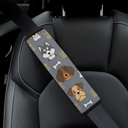 2 Pack Cute Dogs Puppies Print Car Seat Straps Shoulder Pads Soft Padded Shoulder Harness Cover for Adult Use, Stroller Pushchair High Chair, Pressure Relief - color: Pattern 325