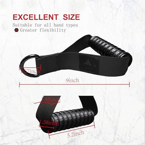 Heavy Duty Gym Workout Handles Attachment for Cable Machine,Resistance Band,Pulley System Home Exercise Equipment, Comfortable and Stronger Grip - color: Carbon Black XG