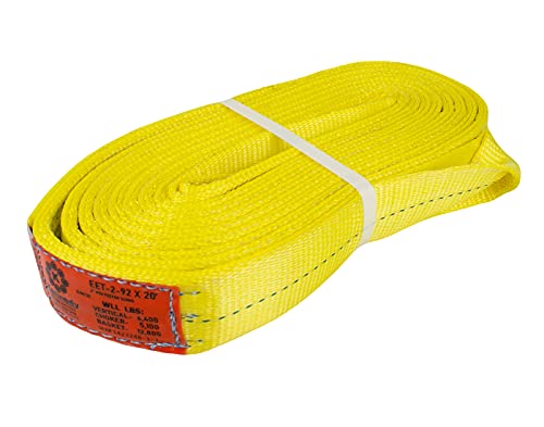 Kennedy Wire Rope & Sling Company 2inches x 20' 2-Ply Twist Eye Polyester Lifting Sling (Various Sizes in Listing) Made in The USA - color: 2" 2-Ply Twist Eye (Type 4), size: 2" x 20'