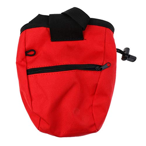 2 Pieces Blue + Red Waterproof Anti-slip Rock Climbers Climbing Caving Bouldering Chalk Bag Storage with Adjustable Waist Belt