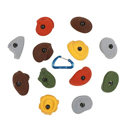 Atomik Rock Climbing Holds Set of 12 Large Classic Jugs in Assorted Earth Tones