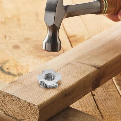M4 T-Nuts 304 Stainless Steel, 4-Pronged Tee Nut for Wood, Rock Climbing Holds, Furniture, 50 PCS - color: 304 Stainless Steel, size: M4