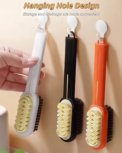 3 Pack Suede Shoe Brush Rubber Shoe Brushes,Suede Cleaner Brush for Shoes,Double-Sided Shoe Cleaning Brush with Soft Bristle,Polish Eraser for Suede Boot Cleaner and Nubuck Brush Shoe Scrubber - color: White Orange Black