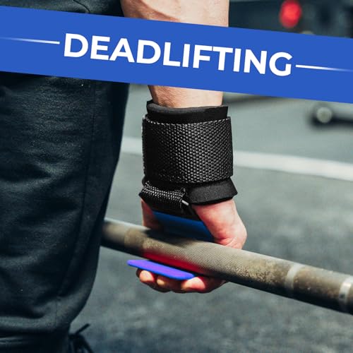 BEAST RAGE Workout Hooks for Men, Durable Coated Grip Gym Straps for Weightlifting Wrist Wraps Training Weight Lifting Strength Fitness Bodybuilding Anti Slip Women Hook Exercise - color: Blue