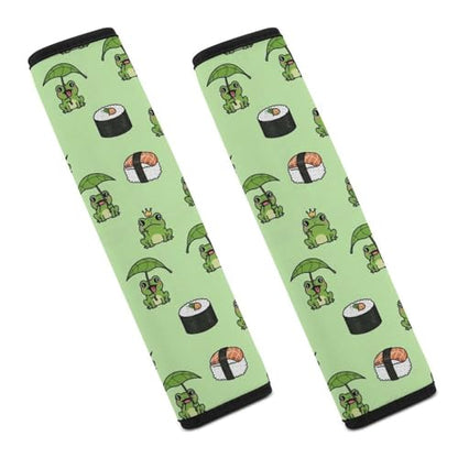 1 Pair Universal Fit Seat Belt Cover for Elderly Support, Most Cars, Frog Gifts Frogs Lovers Seat Belt Cushion, Neck and Shoulder Support - color: Pattern 1031