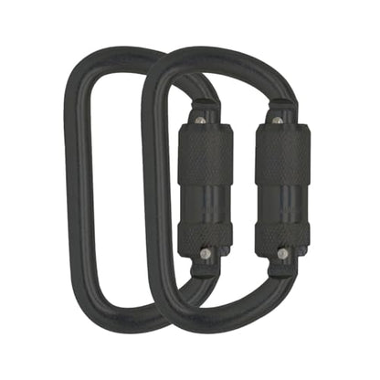 Heavy Duty Carabiner 30KN(6500LBS) Auto Locking Climbing Carabiners Clips for Rock Climbing,Rappelling,Hunting, Rescue Equipment(CE Rated,D Shape) - color: Black(2Pack)