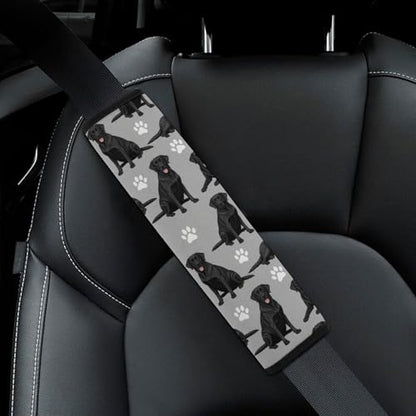 2PCS Black Lab Dog Labrador Retriever Car Seat Straps Shoulder Pads Soft Padded Seat Belt Cushion for Adult Use, Car Seats Pushchair Strollers High Chair Pushchair, Anti-Slip Pad - color: Pattern 1142